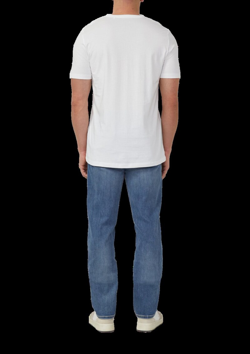 Basic V-Shirt mit Logo-Print auf der Front