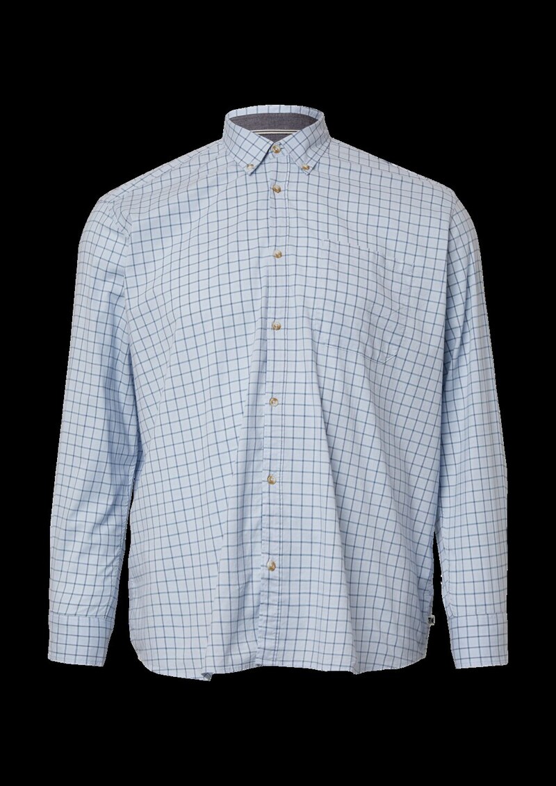 Regular Fit: Elastisches Button-Down-Hemd mit Karomuster