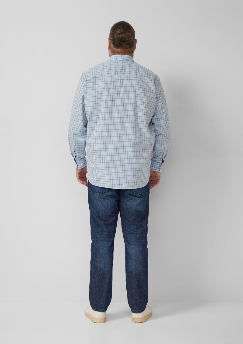 Regular Fit: Elastisches Button-Down-Hemd mit Karomuster