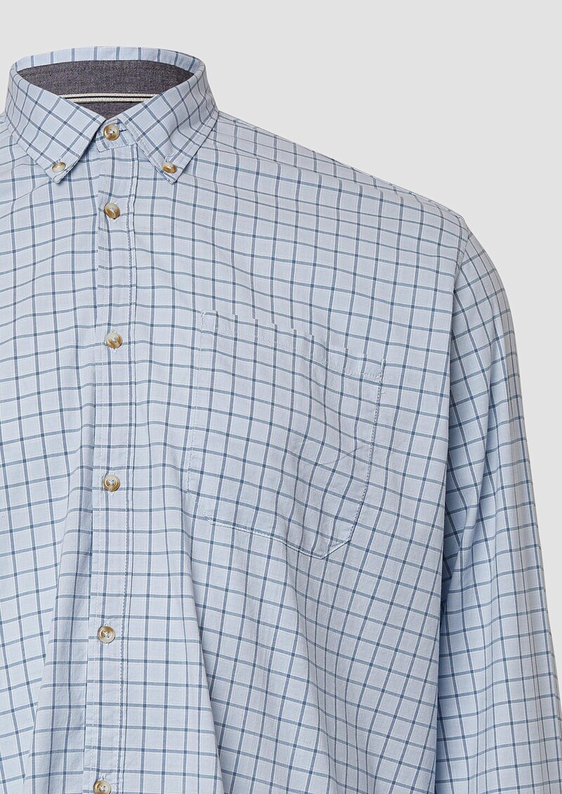 Regular Fit: Elastisches Button-Down-Hemd mit Karomuster