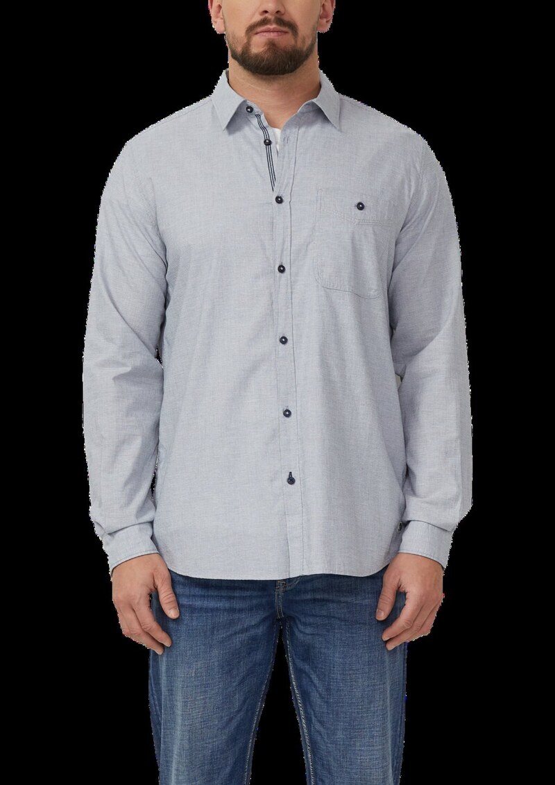 Regular Fit: Strukturiertes Hemd mit Brusttasche