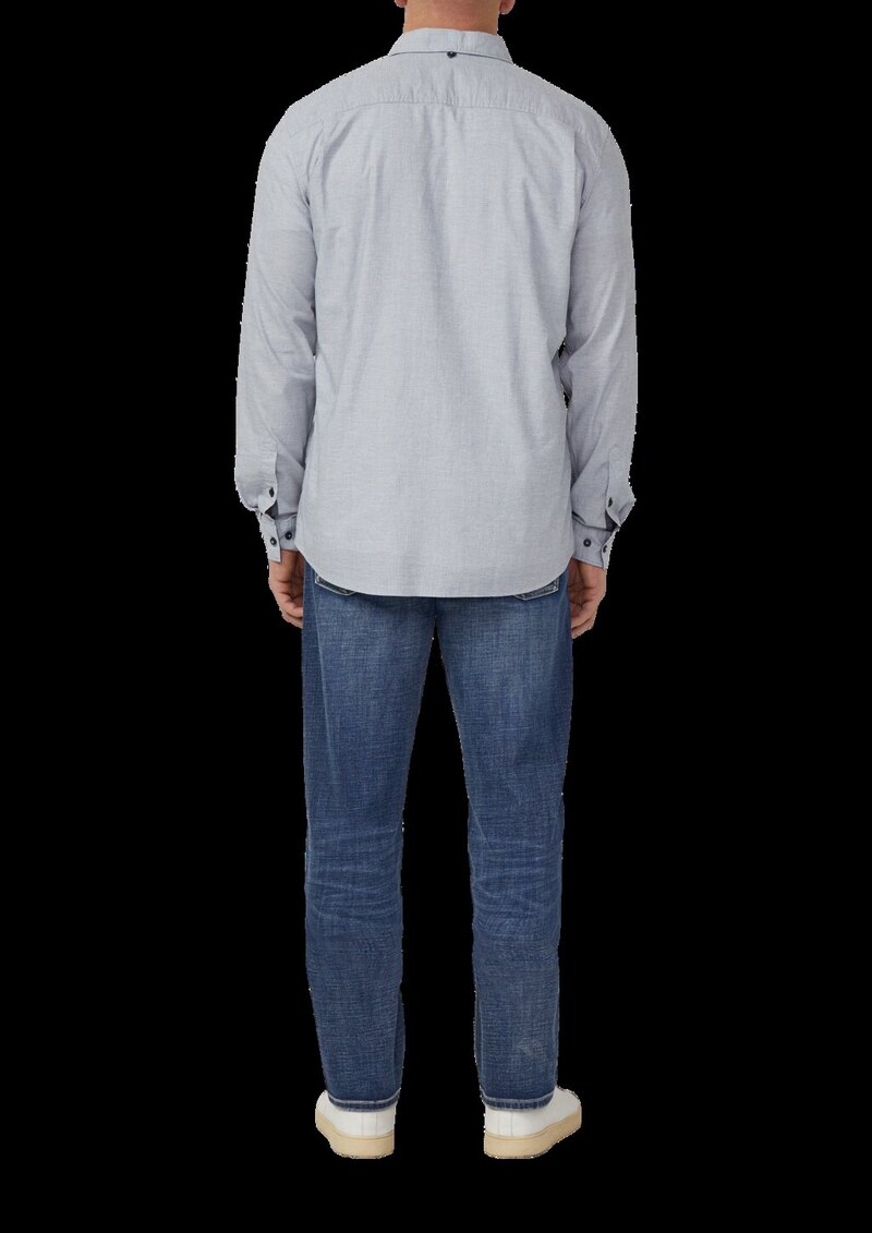 Regular Fit: Strukturiertes Hemd mit Brusttasche