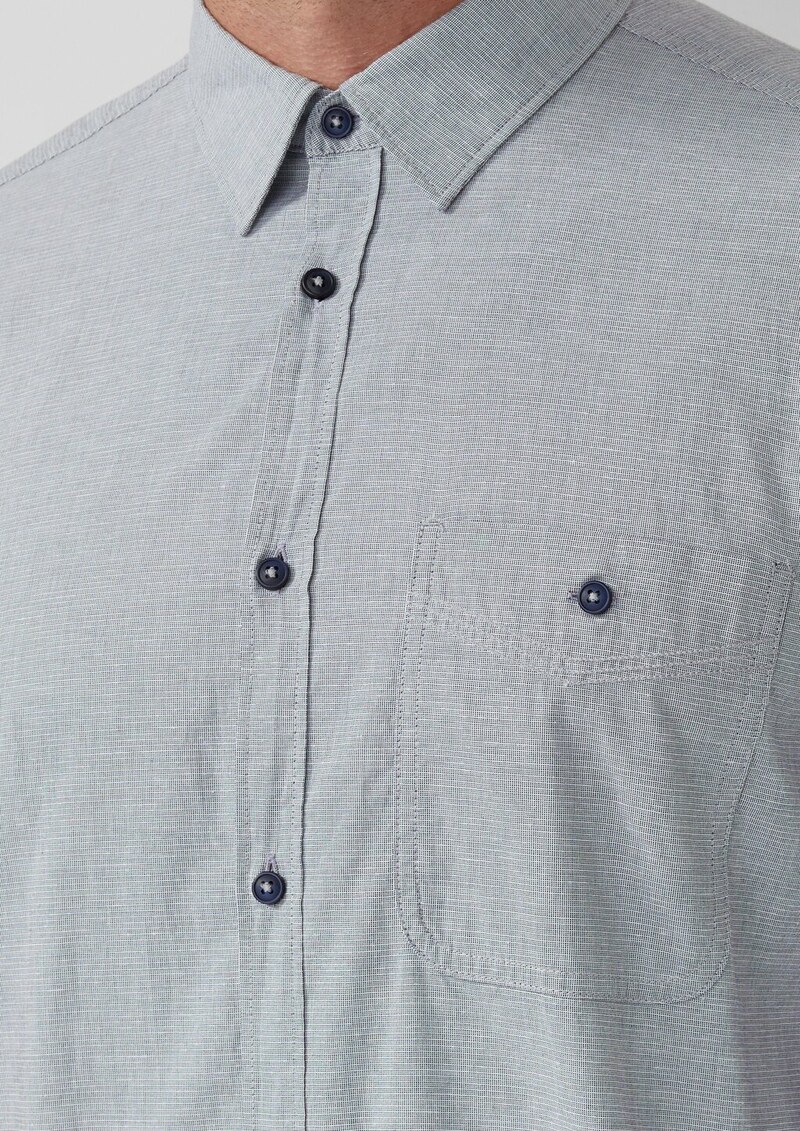 Regular Fit: Strukturiertes Hemd mit Brusttasche