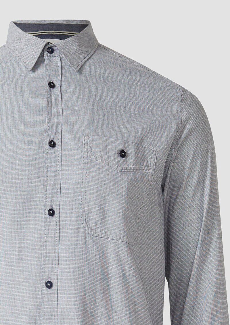 Regular Fit: Strukturiertes Hemd mit Brusttasche