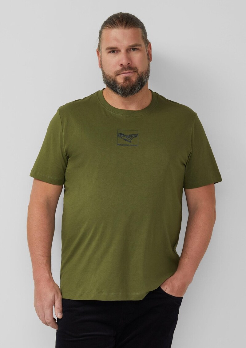 Baumwoll-T-Shirt mit Crew Neck und Front-Print