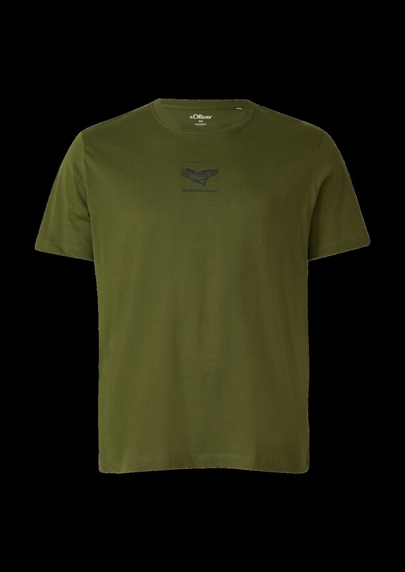 Baumwoll-T-Shirt mit Crew Neck und Front-Print