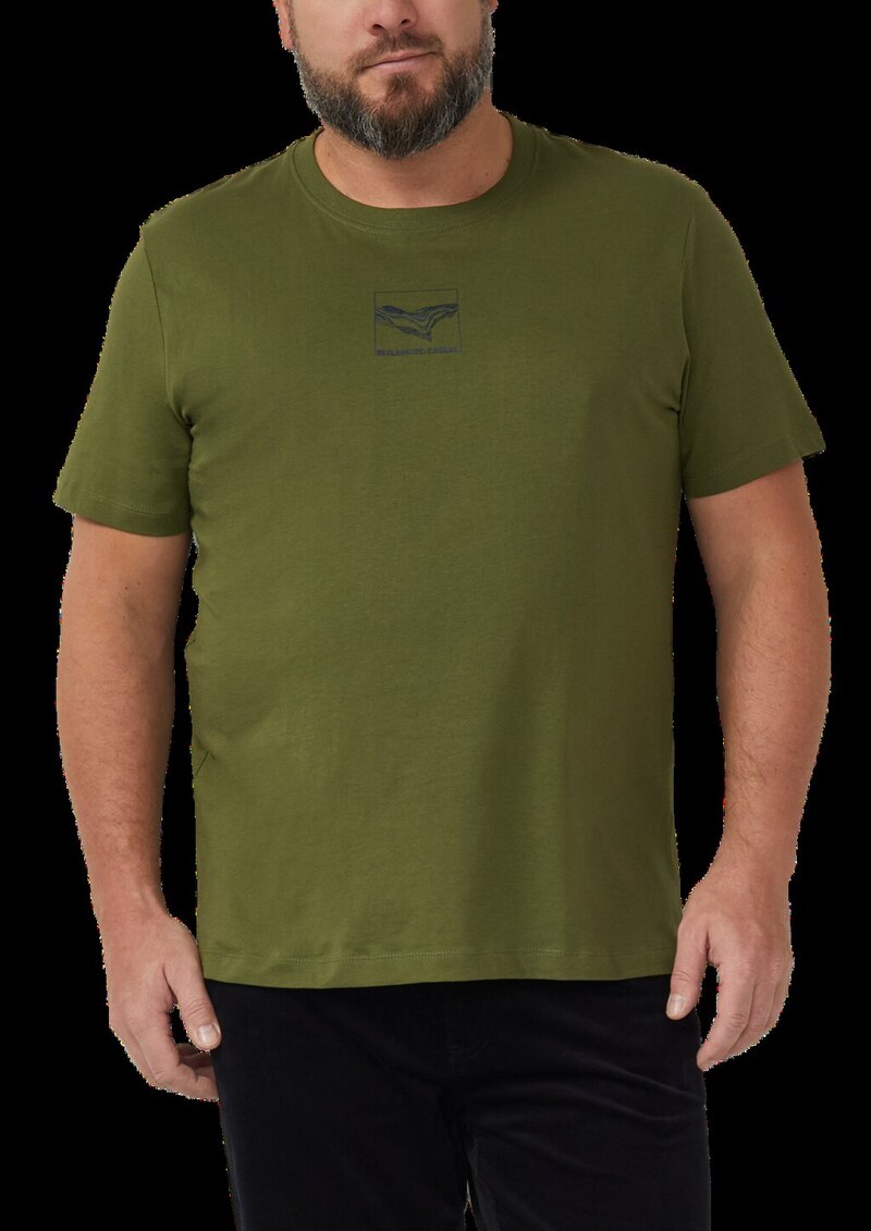 Baumwoll-T-Shirt mit Crew Neck und Front-Print