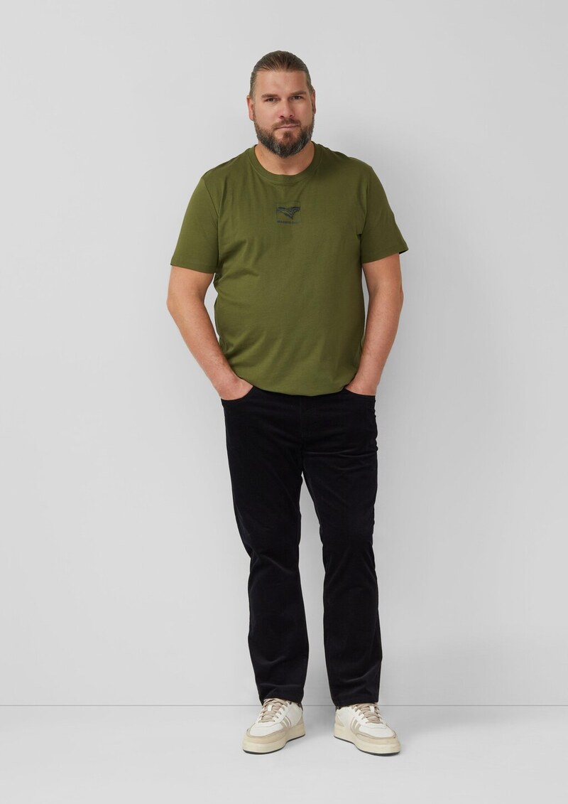 Baumwoll-T-Shirt mit Crew Neck und Front-Print