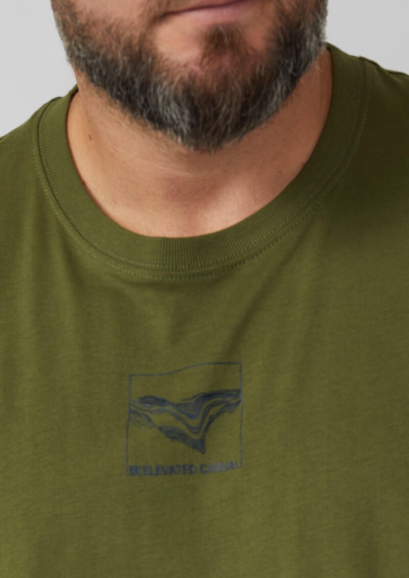 Baumwoll-T-Shirt mit Crew Neck und Front-Print