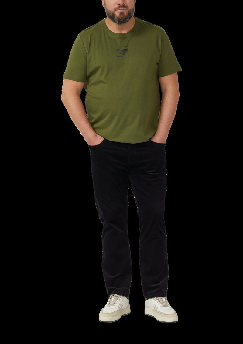 Baumwoll-T-Shirt mit Crew Neck und Front-Print