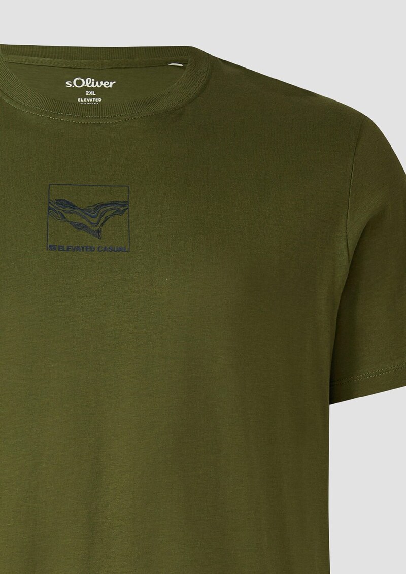 Baumwoll-T-Shirt mit Crew Neck und Front-Print