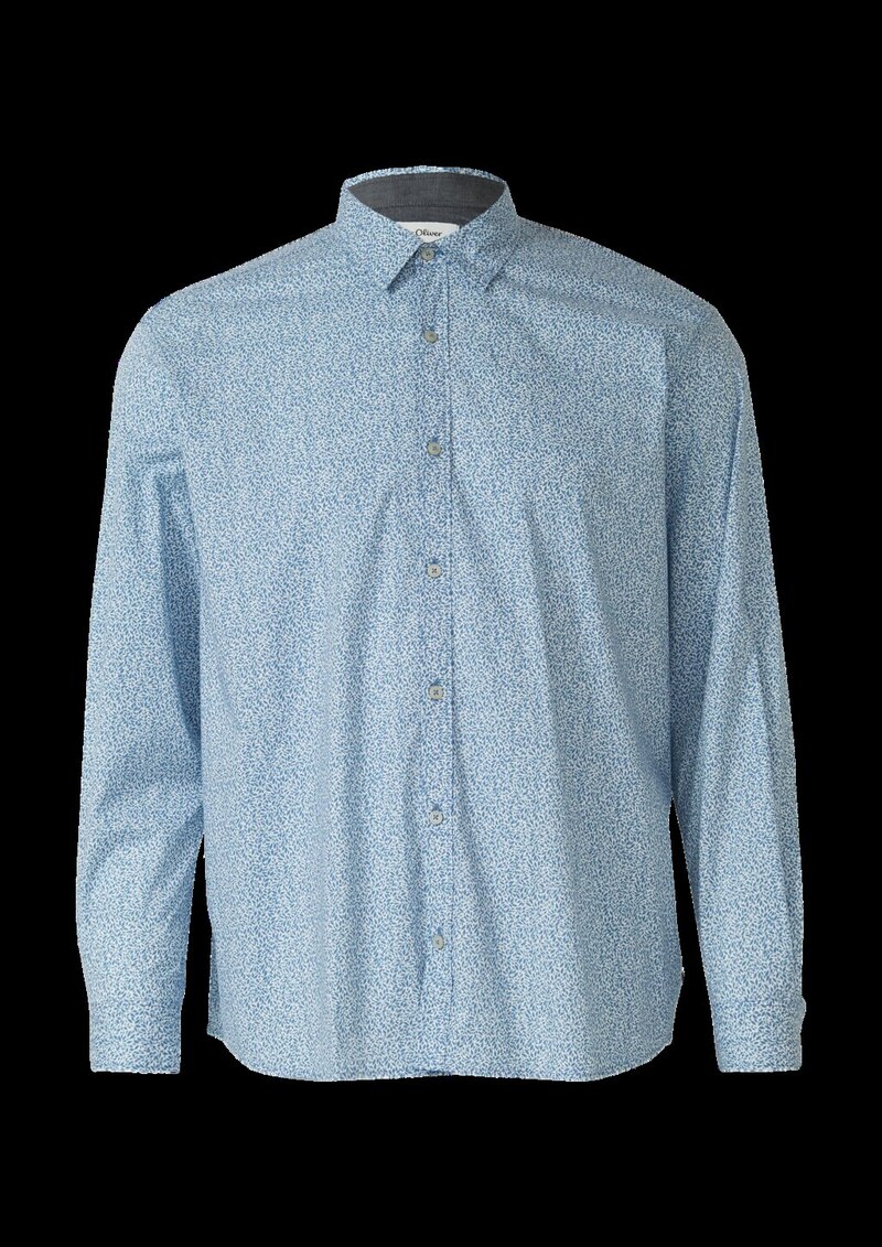 Hemd aus Baumwollstretch mit All-over-Print