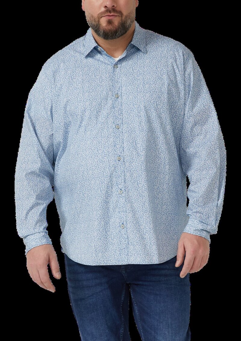 Hemd aus Baumwollstretch mit All-over-Print