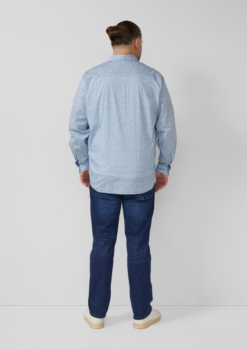 Hemd aus Baumwollstretch mit All-over-Print