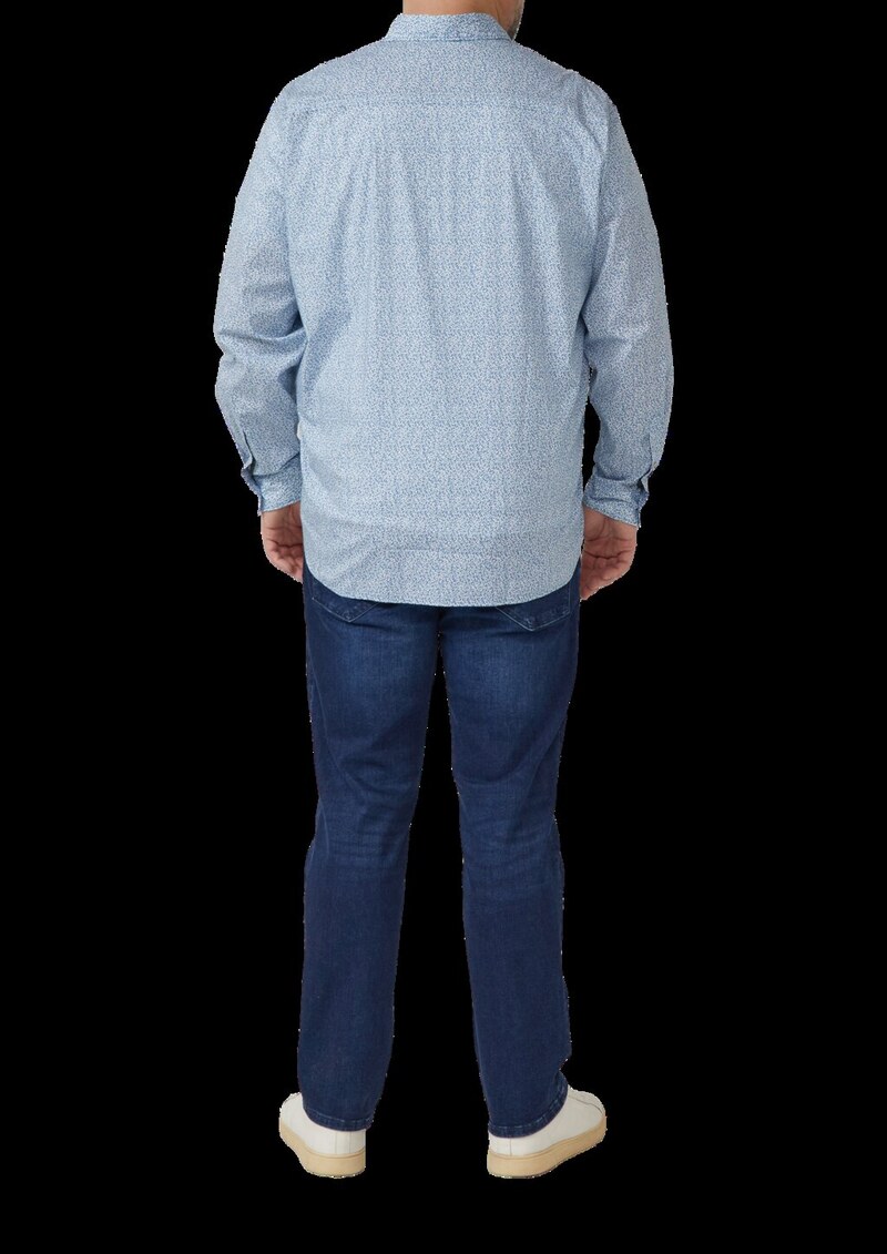 Hemd aus Baumwollstretch mit All-over-Print