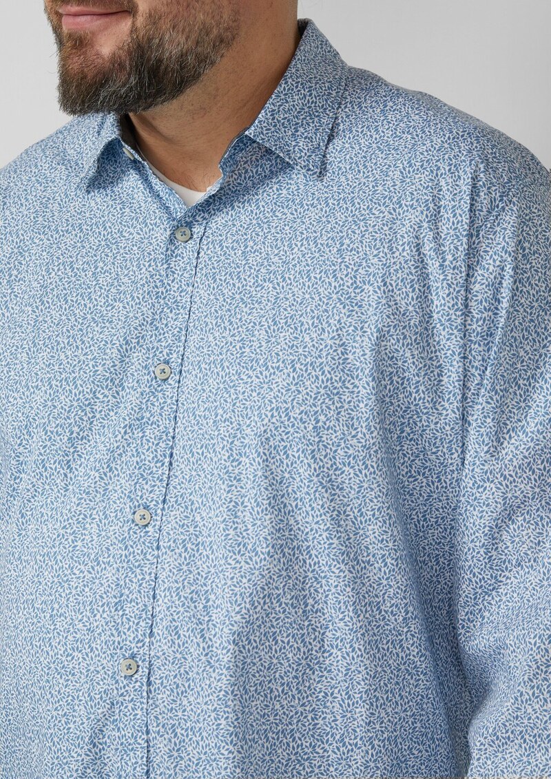 Hemd aus Baumwollstretch mit All-over-Print