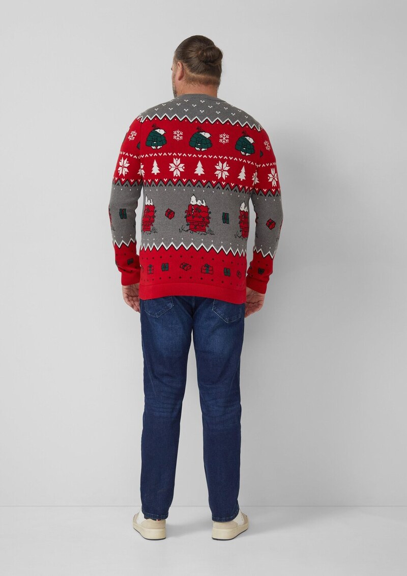 Weihnachtspullover aus reiner Baumwolle mit Peanuts®-Motiv