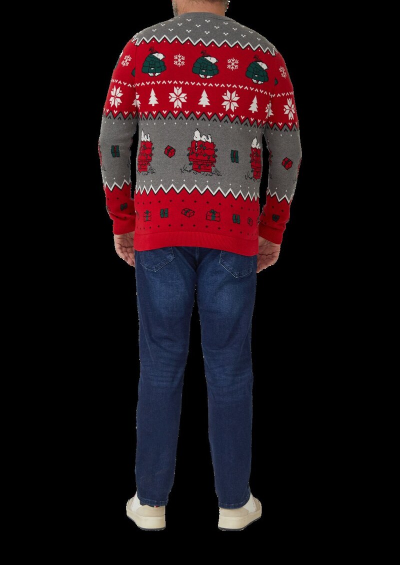 Weihnachtspullover aus reiner Baumwolle mit Peanuts®-Motiv