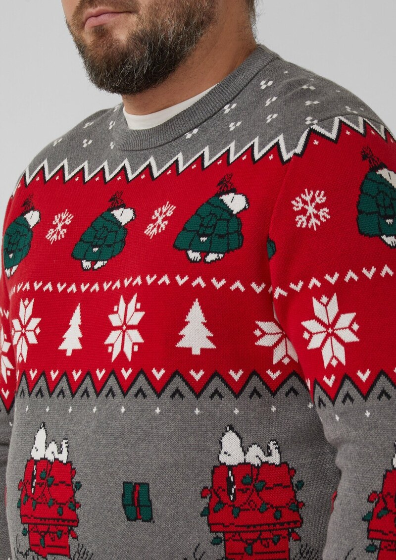Weihnachtspullover aus reiner Baumwolle mit Peanuts®-Motiv