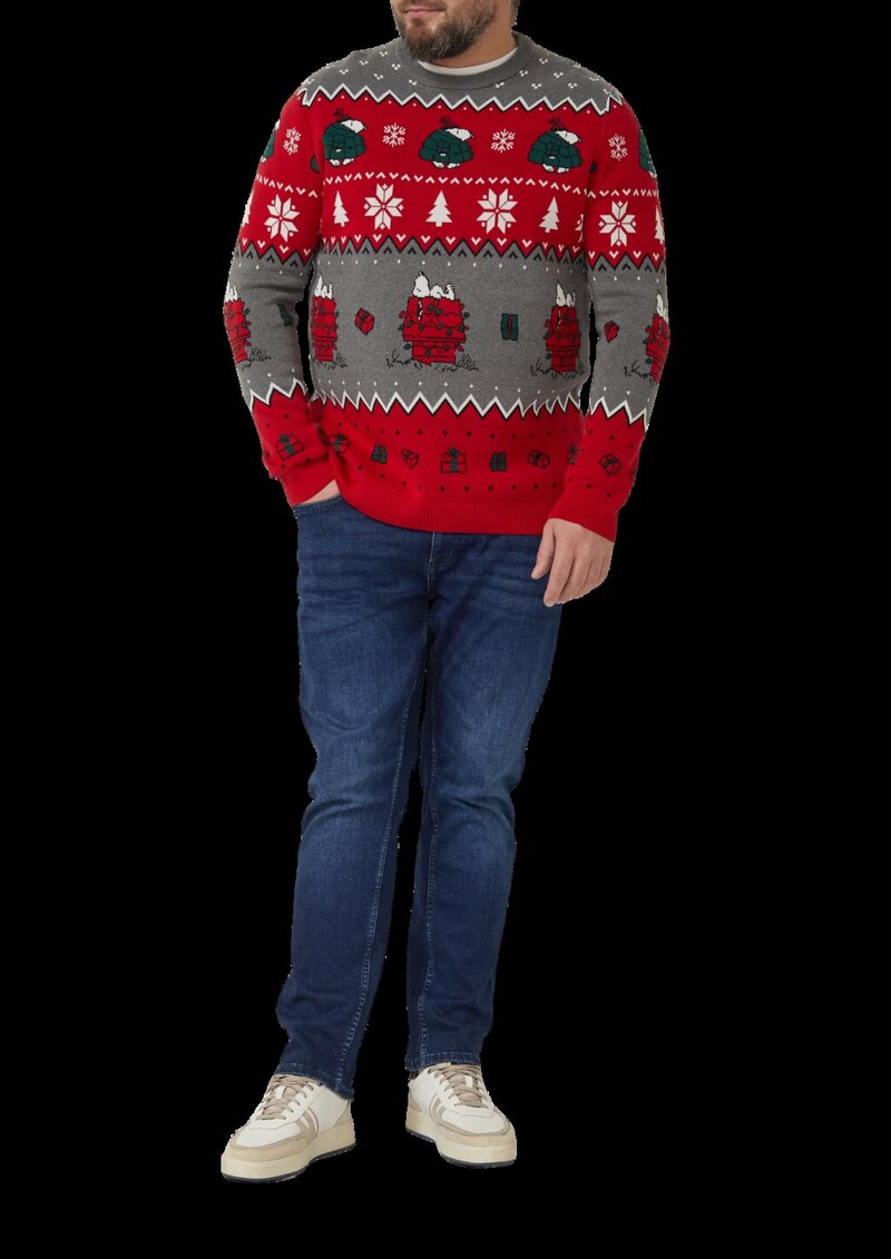Weihnachtspullover aus reiner Baumwolle mit Peanuts®-Motiv