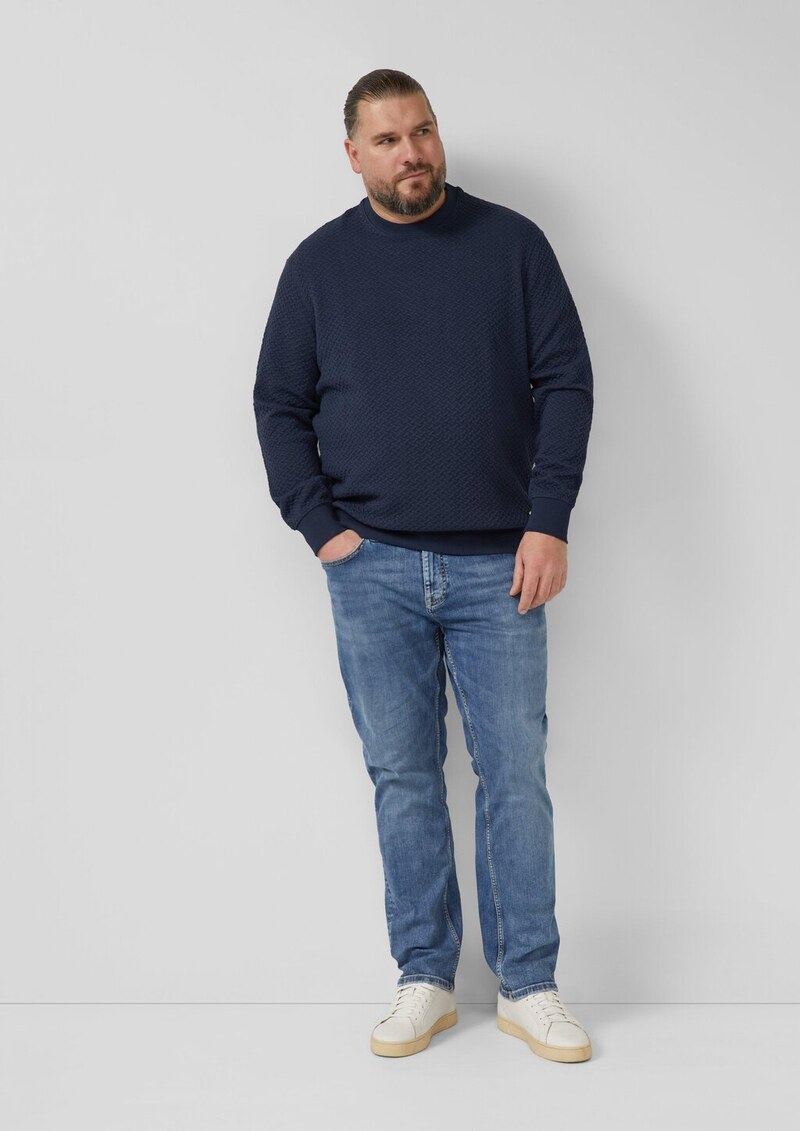 Strukturiertes Sweatshirt mit Crew Neck