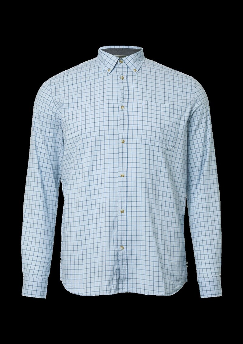 Regular Fit: Elastisches Button-Down-Hemd mit Karomuster