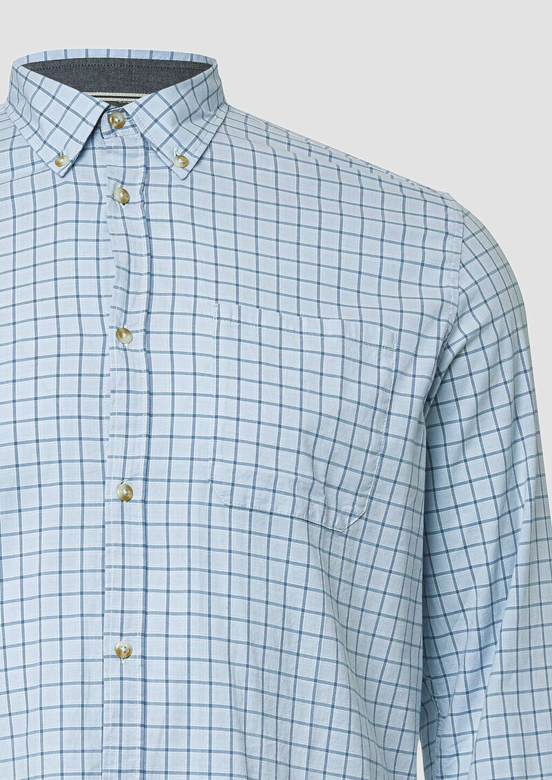 Regular Fit: Elastisches Button-Down-Hemd mit Karomuster