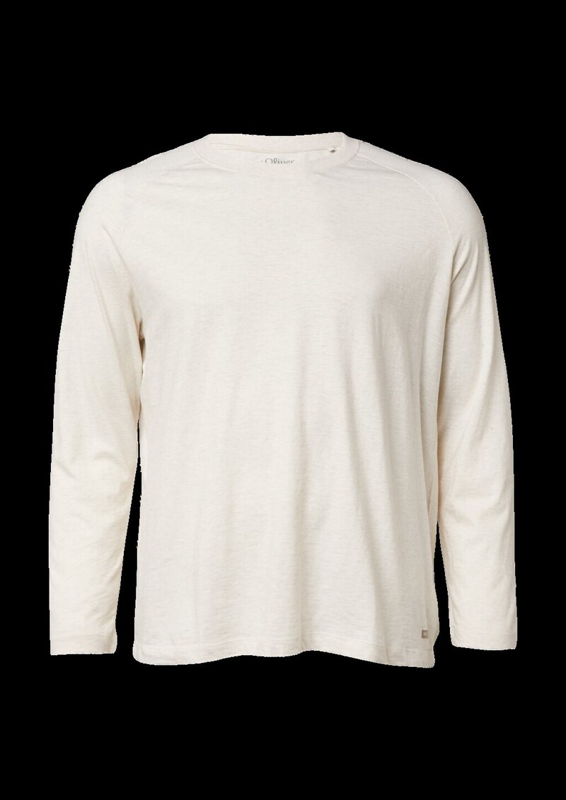 Meliertes Longsleeve aus reiner Baumwolle mit Raglanarm