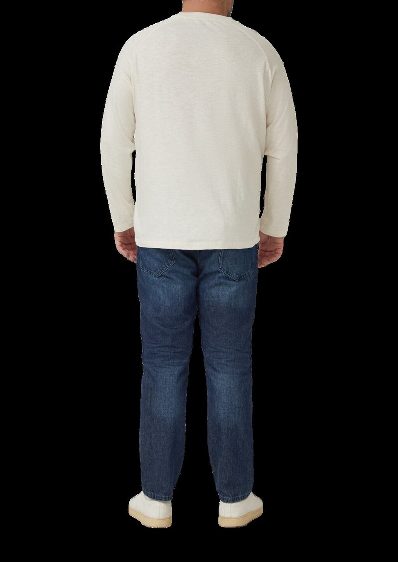 Meliertes Longsleeve aus reiner Baumwolle mit Raglanarm