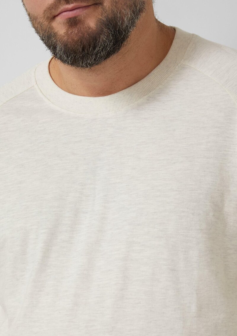 Meliertes Longsleeve aus reiner Baumwolle mit Raglanarm