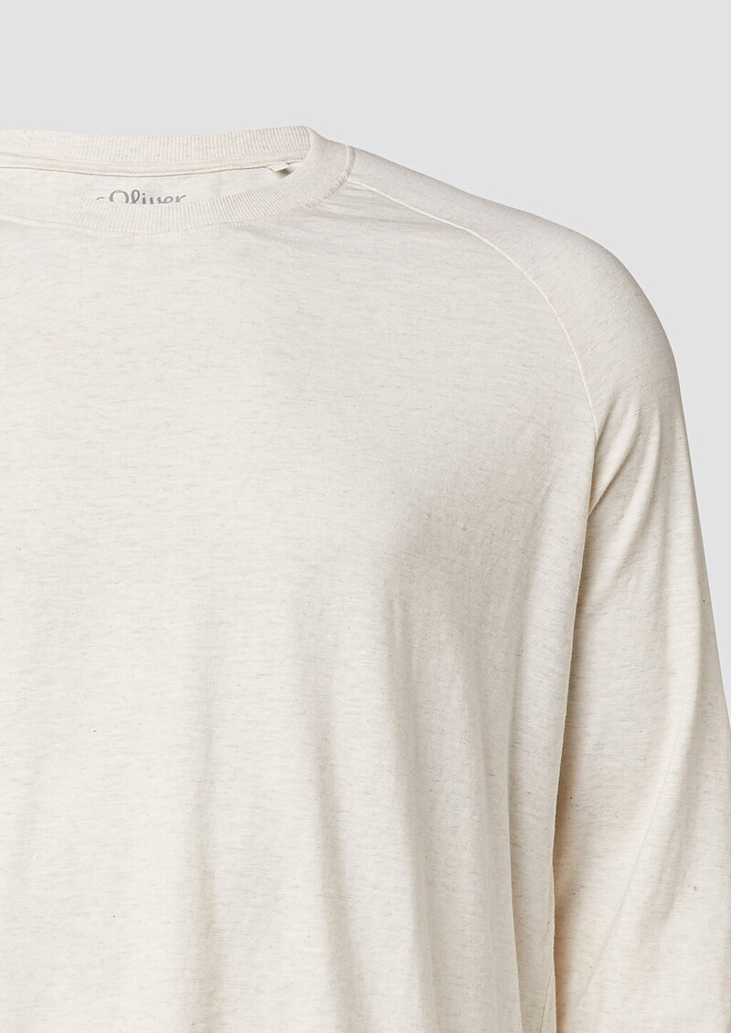 Meliertes Longsleeve aus reiner Baumwolle mit Raglanarm
