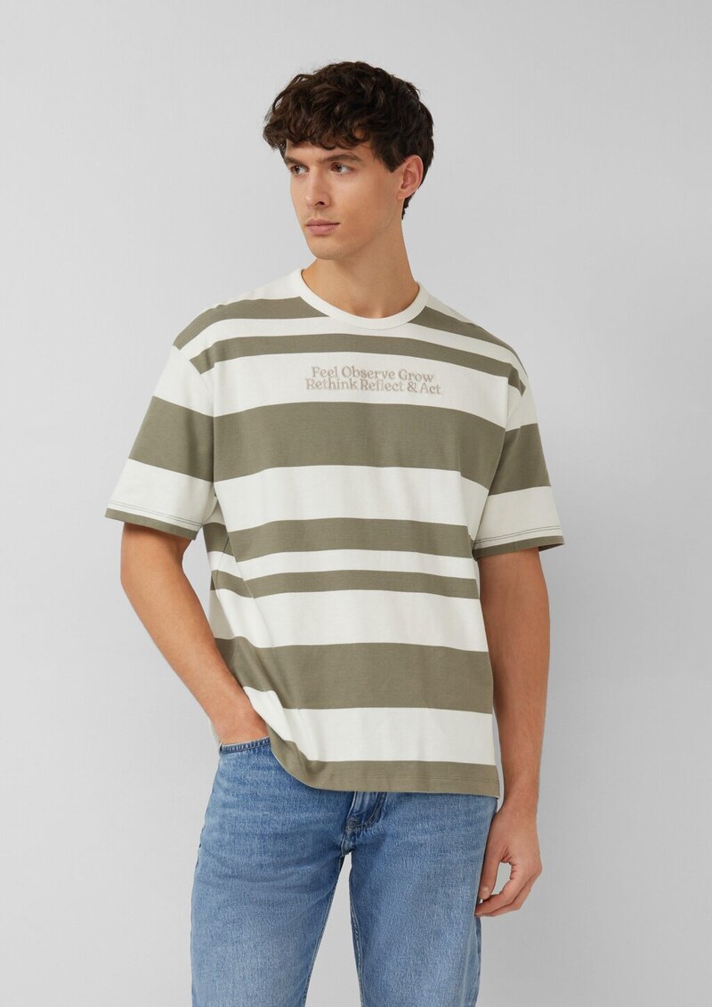 Streifen-T-Shirt mit Artwork