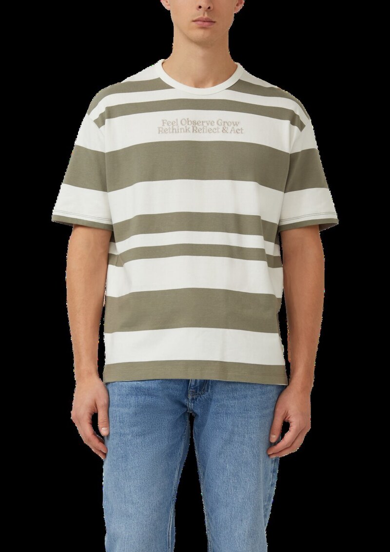 Streifen-T-Shirt mit Artwork