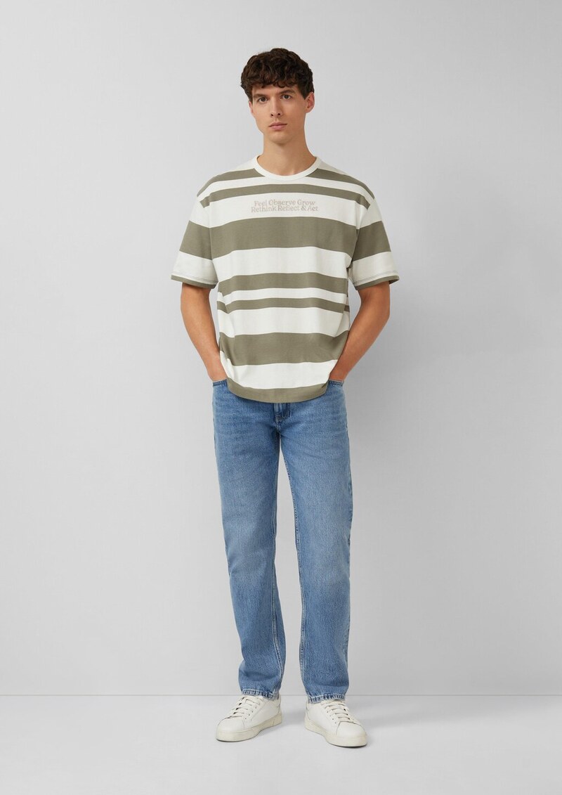 Streifen-T-Shirt mit Artwork