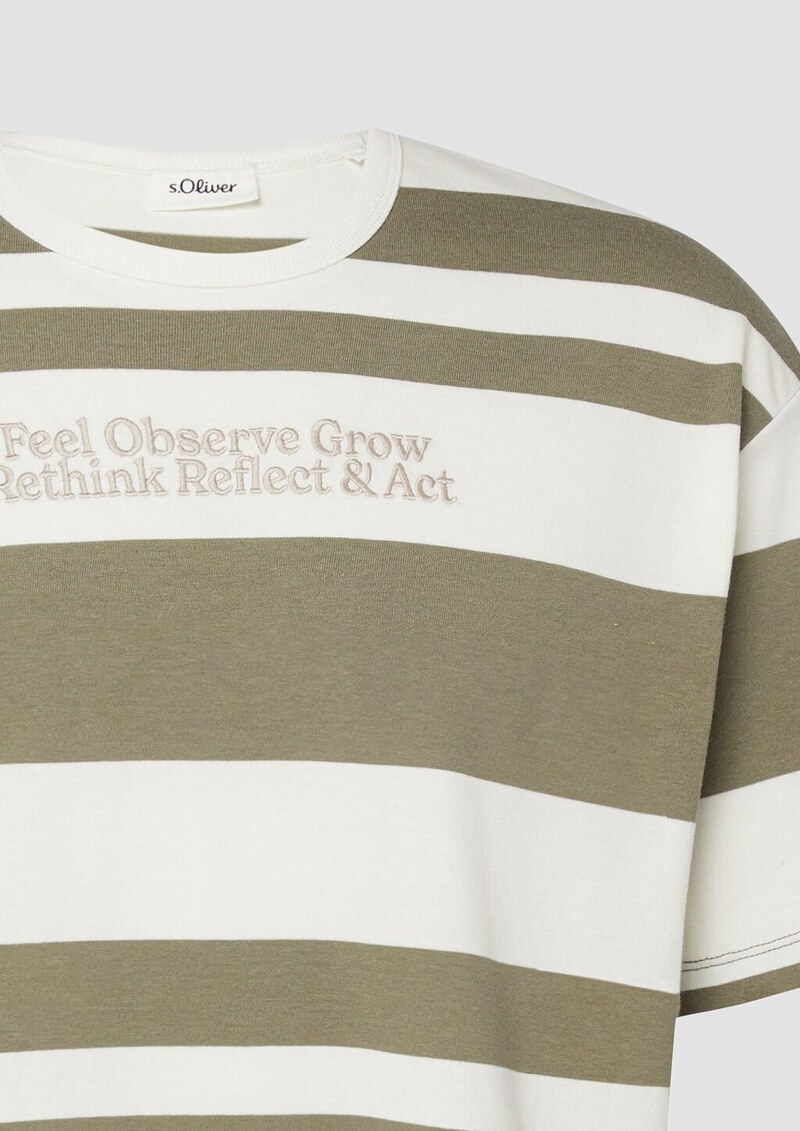Streifen-T-Shirt mit Artwork