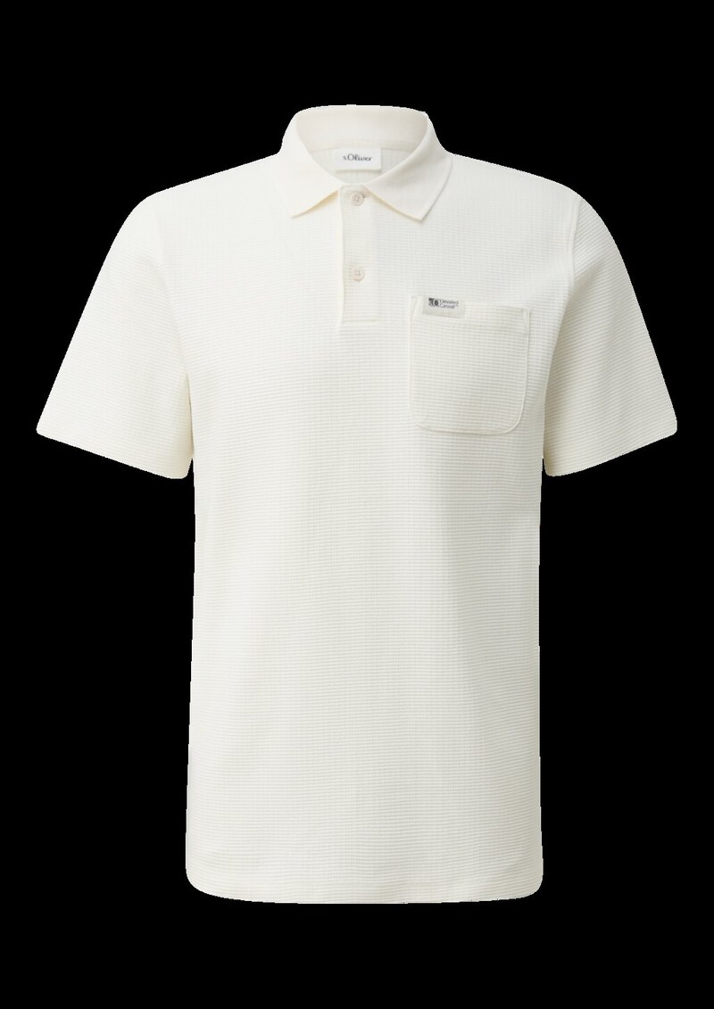Strukturiertes Poloshirt mit Brusttasche