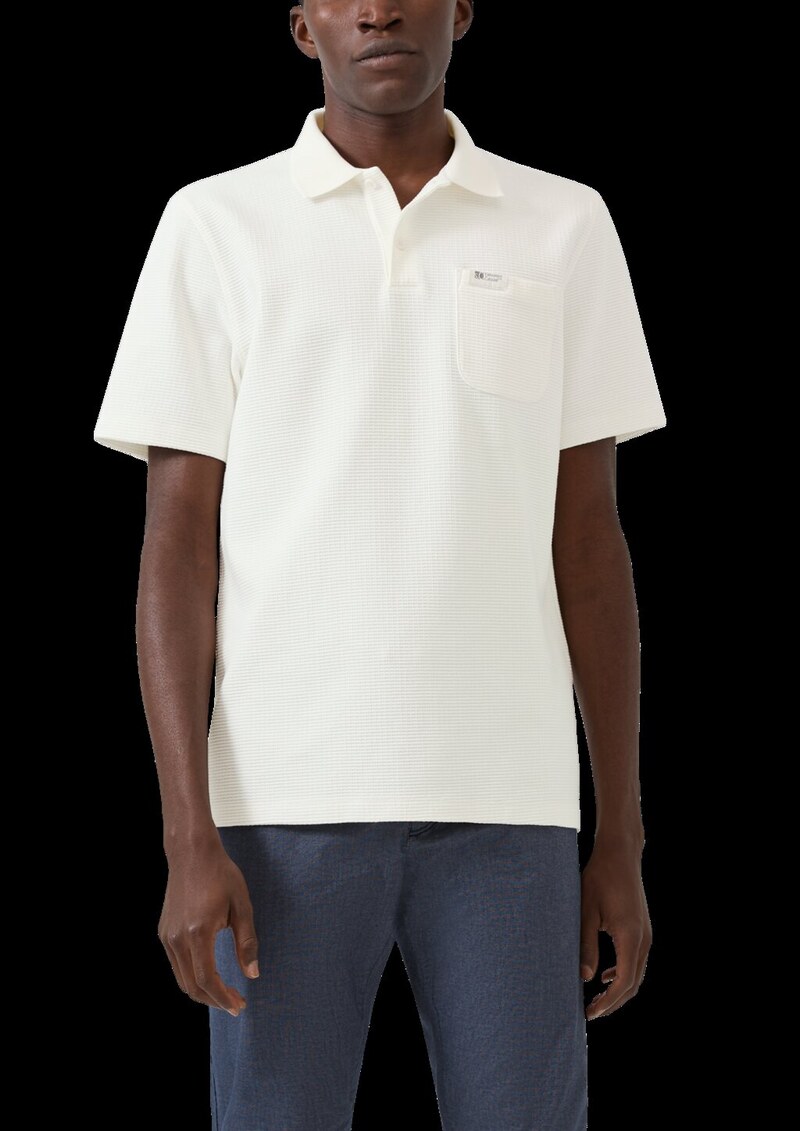 Strukturiertes Poloshirt mit Brusttasche