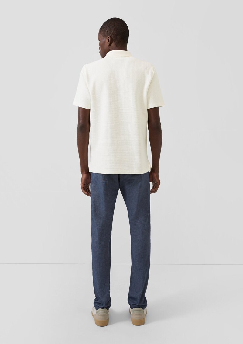 Strukturiertes Poloshirt mit Brusttasche