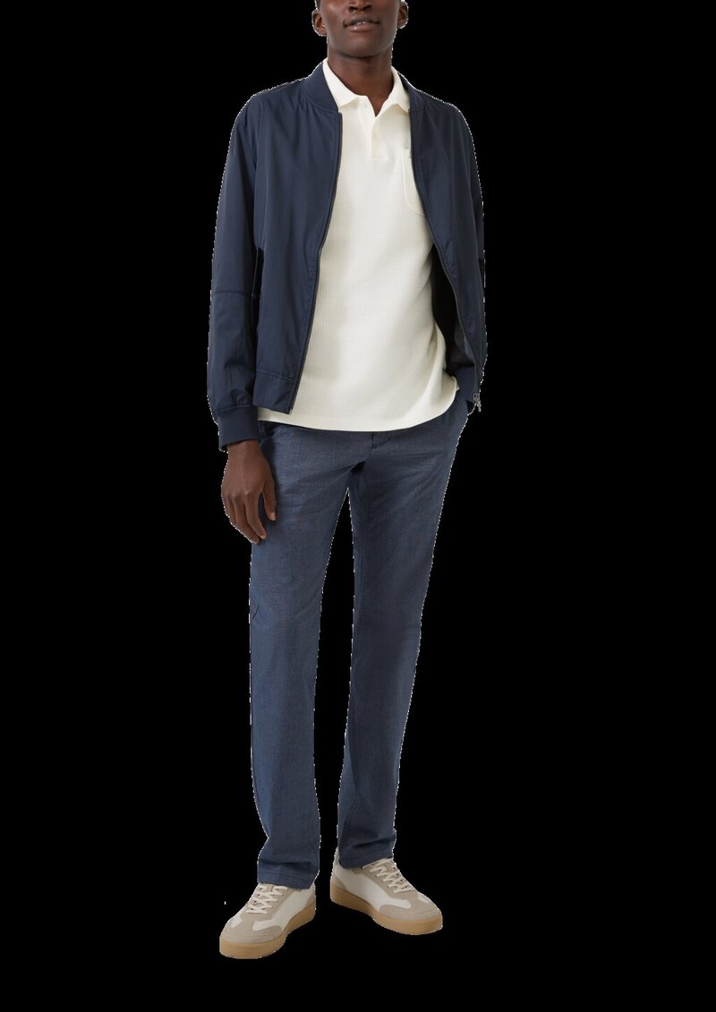 Strukturiertes Poloshirt mit Brusttasche