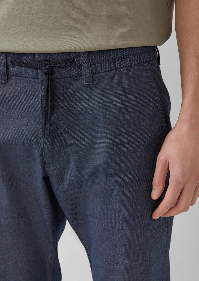 Phoenix: Fein gemusterte Chino mit Elastikbund