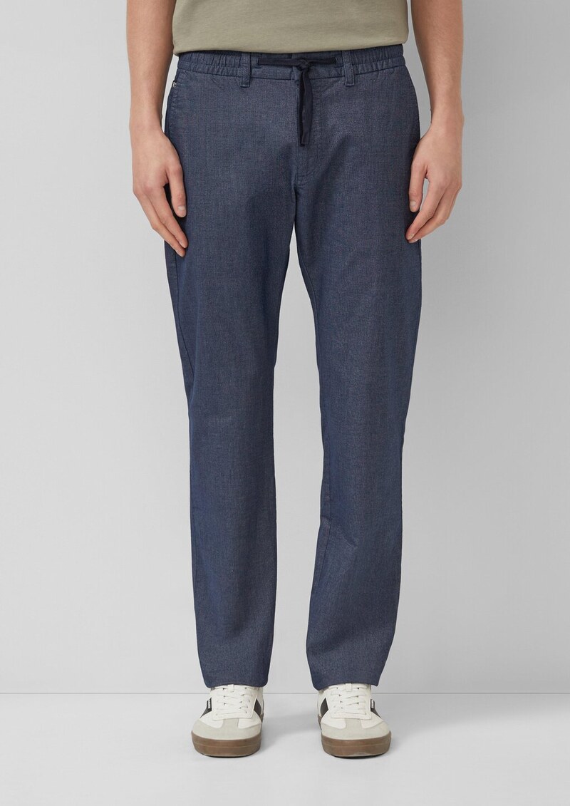 Phoenix: Fein gemusterte Chino mit Elastikbund