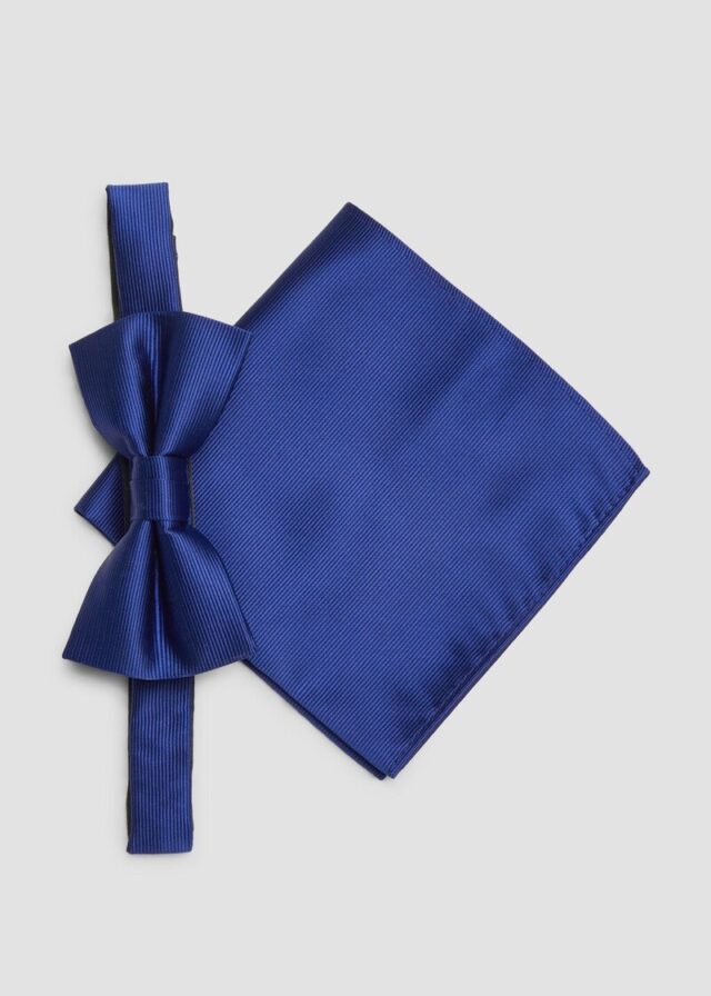 Elegantes Set aus Fliege und Einstecktuch aus Seidenmix