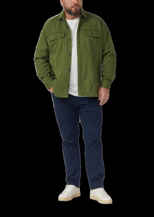 Overshirt aus Twill mit seitlichen Eingrifftaschen und Waschung