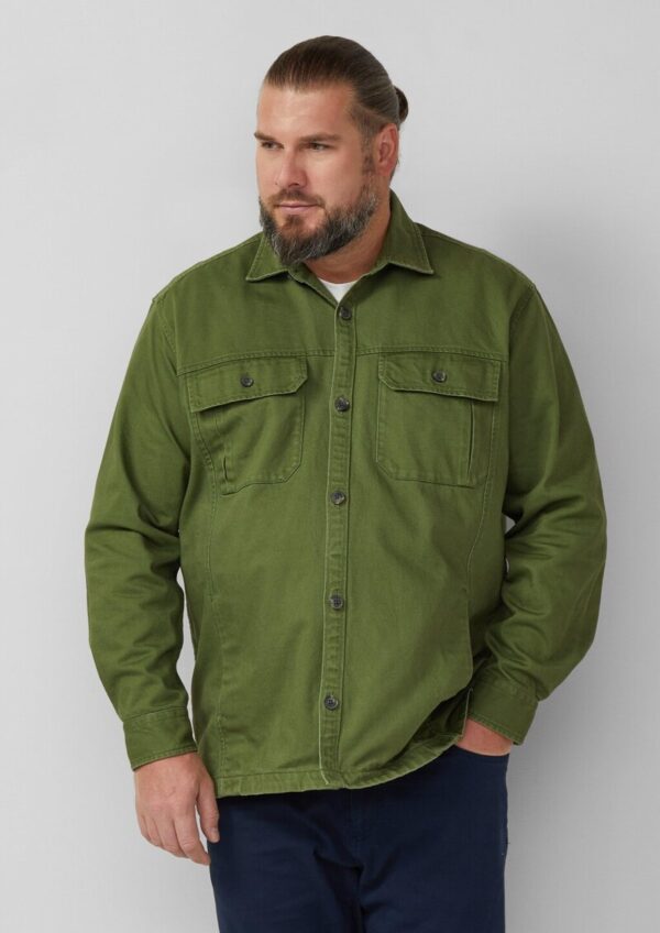 Overshirt aus Twill mit seitlichen Eingrifftaschen und Waschung