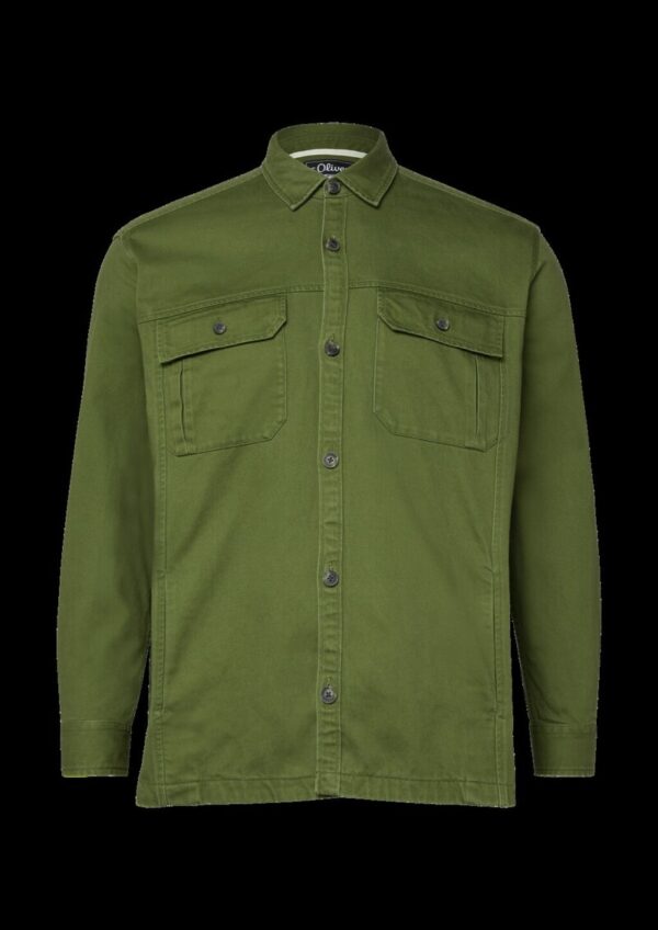 Overshirt aus Twill mit seitlichen Eingrifftaschen und Waschung