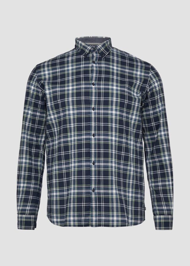 Regular Fit: Kariertes Baumwollhemd mit Button-Down-Kragen