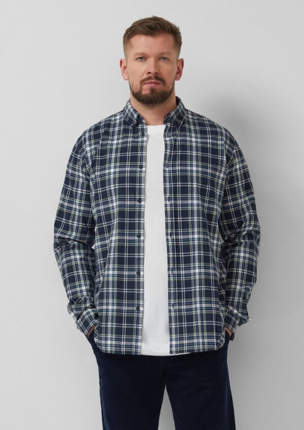Regular Fit: Kariertes Baumwollhemd mit Button-Down-Kragen