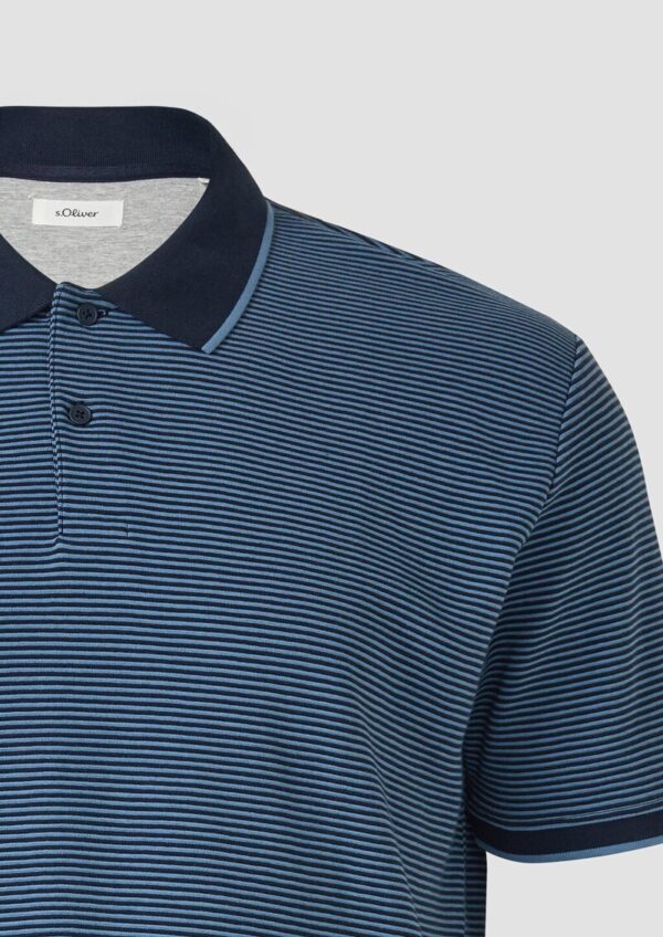 Strukturiertes Poloshirt aus Baumwolle in Two-Tone-Optik