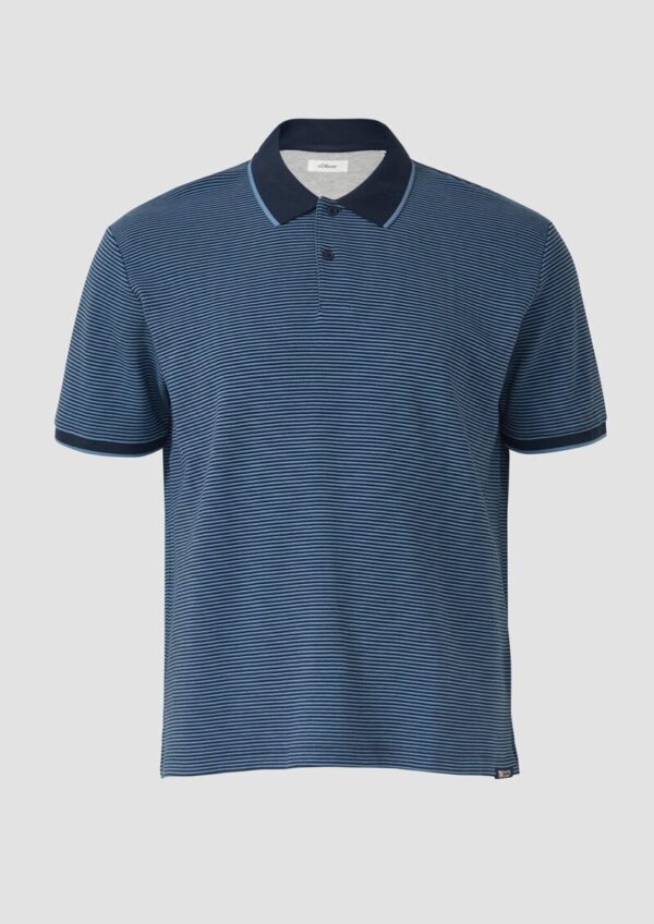 Strukturiertes Poloshirt aus Baumwolle in Two-Tone-Optik