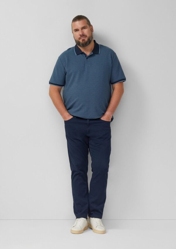 Strukturiertes Poloshirt aus Baumwolle in Two-Tone-Optik